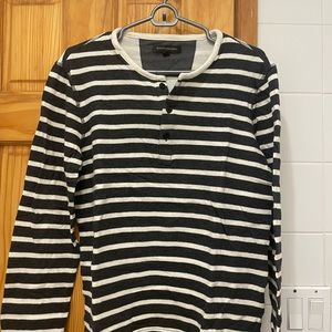 Banana Republic Mens Henley Long Sleeve Shirt, Size Small